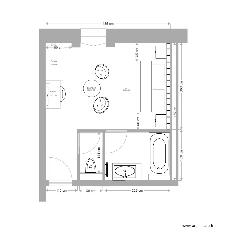 COMBLES      CHAMBRE 25. Plan de 0 pièce et 0 m2