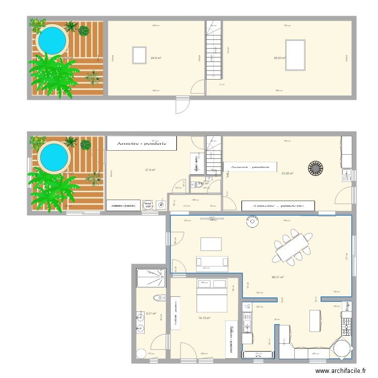 BROYE projet 3. Plan de 10 pièces et 255 m2