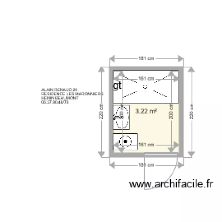 ALAIN RENAUD HENIN BT. Plan de 