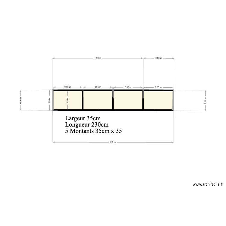 salon. Plan de 1 pièce et 1 m2