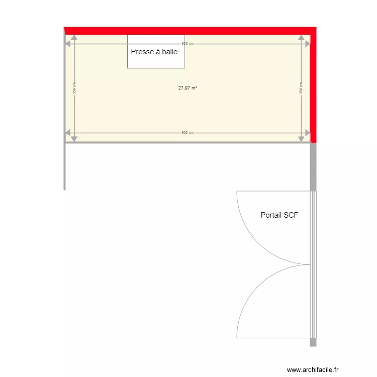 Zone presse &agrave; balle. Plan de 