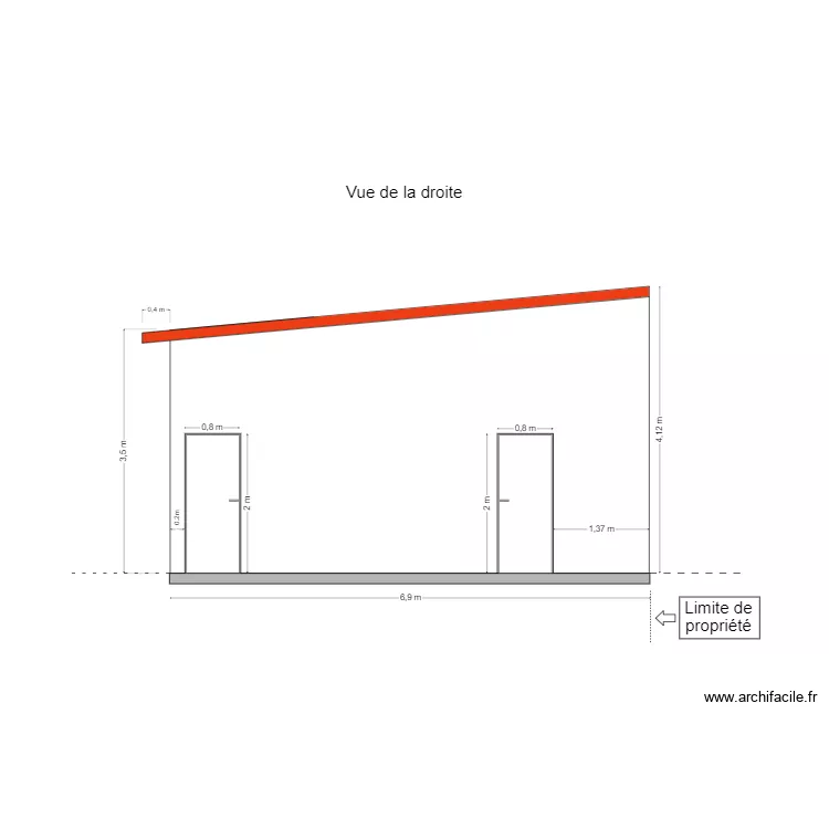 PLAN DE FACADE DROIT. Plan de 