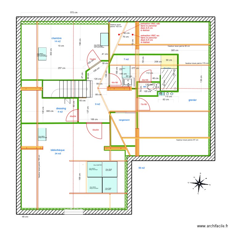 2023 04 projet 6. Plan de 4 pièces et 94 m2