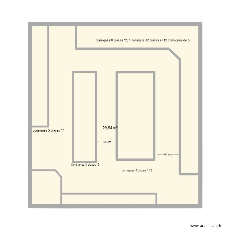 Techno 2. Plan de 5 pièces et 60 m2