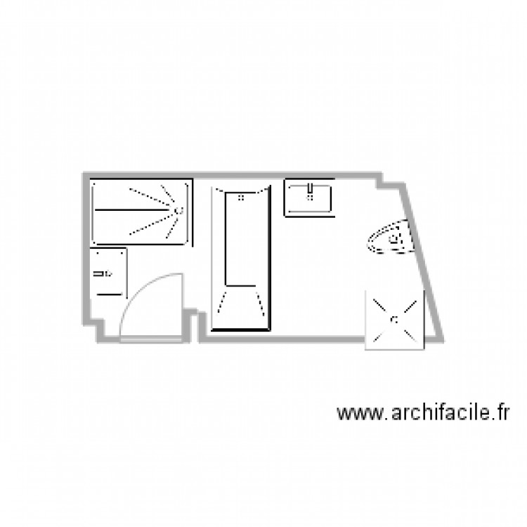 SDB taille reelle avant cloison. Plan de 0 pièce et 0 m2