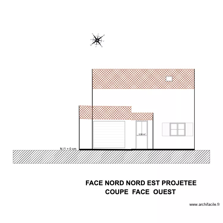Coupe face nord est projetée 1. Plan de Coupe face nord est projetée 1. Plan de