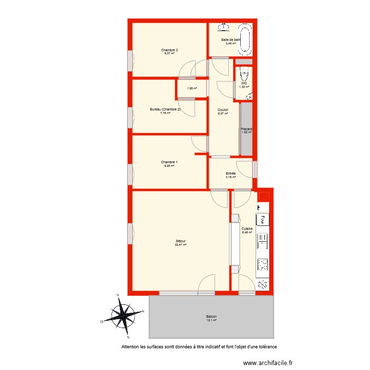 BI 4766 Côté. Plan de 0 pièce et 0 m2