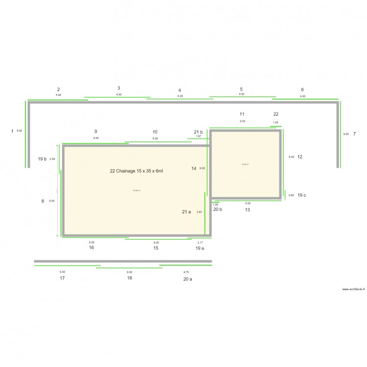 Plan Laurent Chainage fondation. Plan de 0 pièce et 0 m2