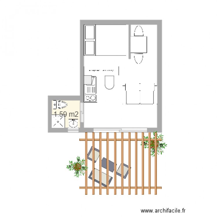 Studio Mumu. Plan de 0 pièce et 0 m2