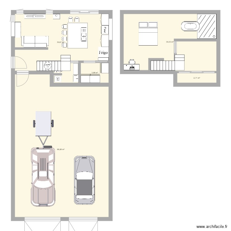 garage. Plan de 0 pièce et 0 m2