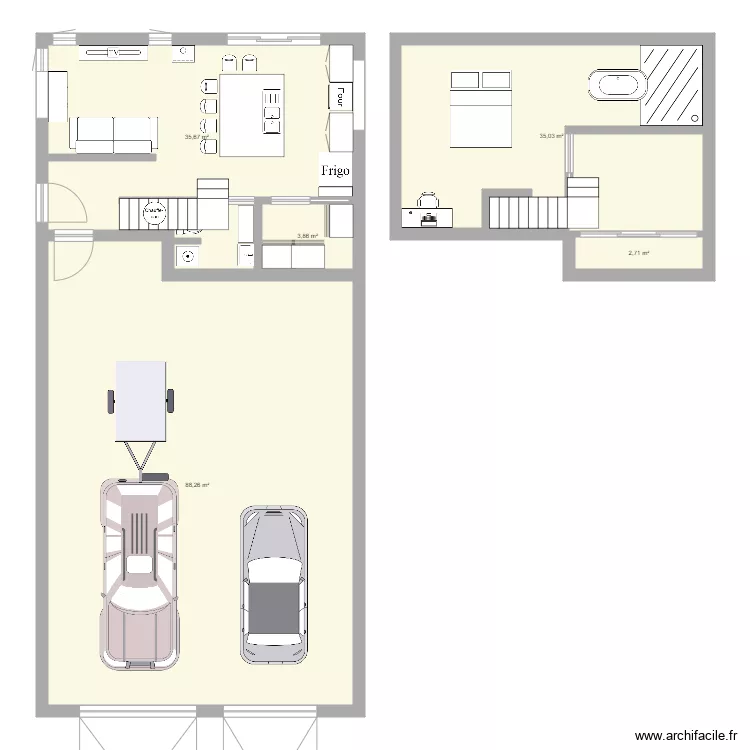 garage. Plan de 