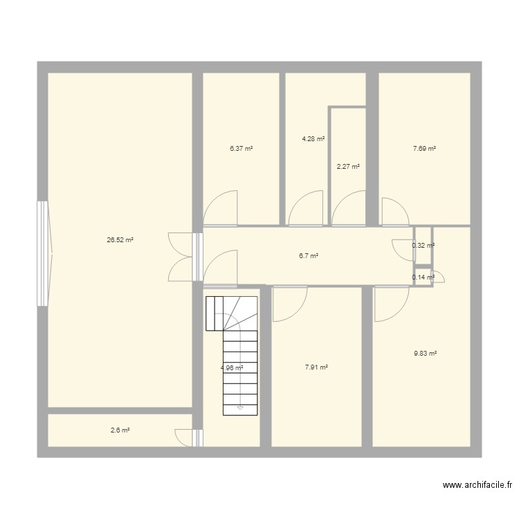plan version 1 maison Grenoble. Plan de 12 pièces et 80 m2