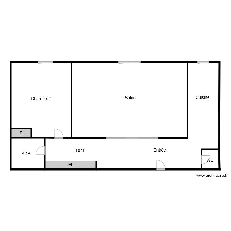1905 Sam 58m2. Plan de 