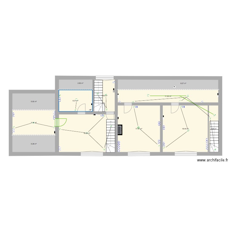 Electricité étage. Plan de 0 pièce et 0 m2