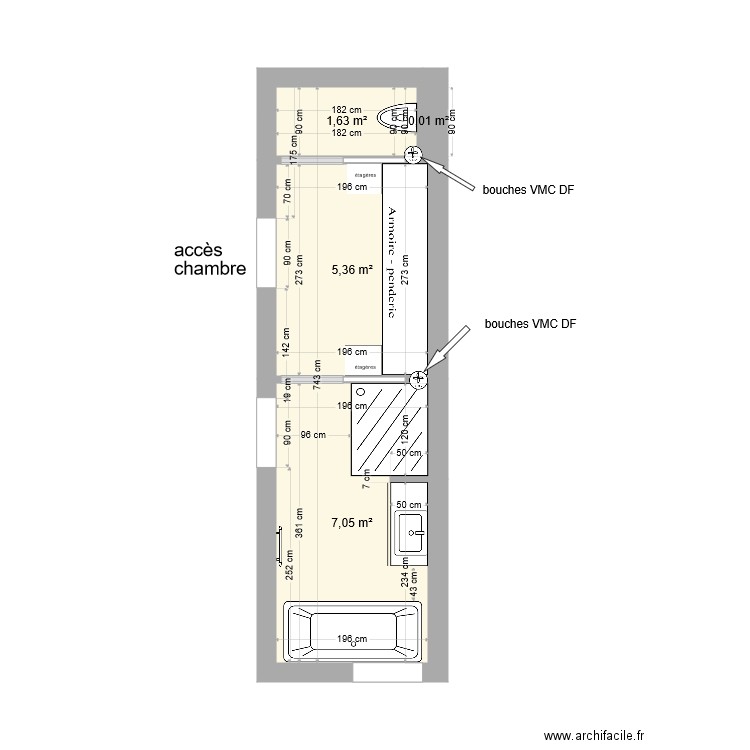 salle do parents. Plan de 4 pièces et 14 m2