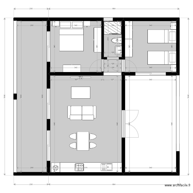 COO Tiny house 1. Plan de 7 pièces et 99 m2