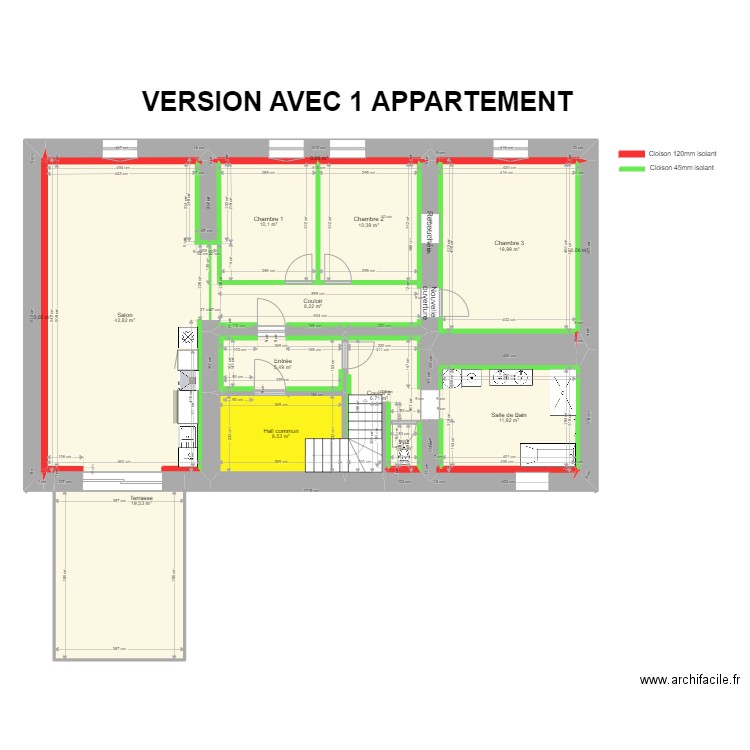 Attignat - IDR - RDC 1 appart. Plan de 14 pièces et 145 m2