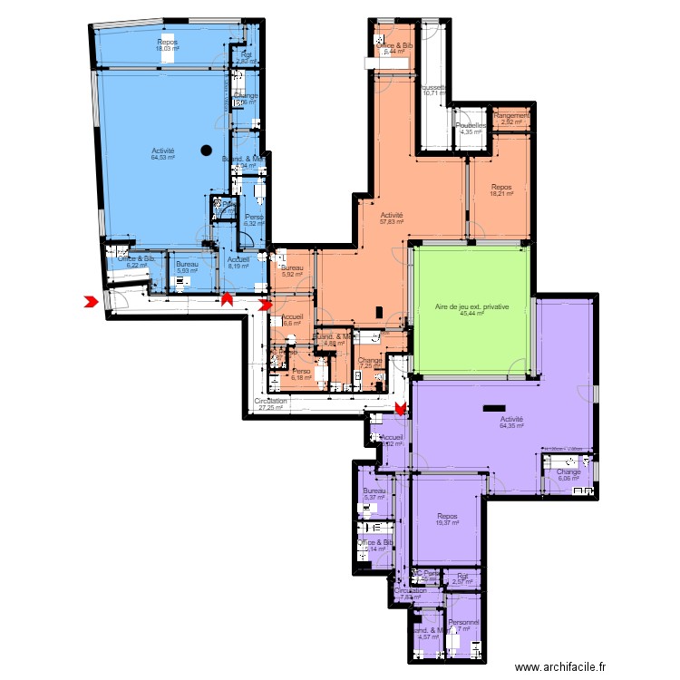 93 Aubervilliers Motte Global pr dossier PROJET V ArL 020822. Plan de 35 pièces et 458 m2