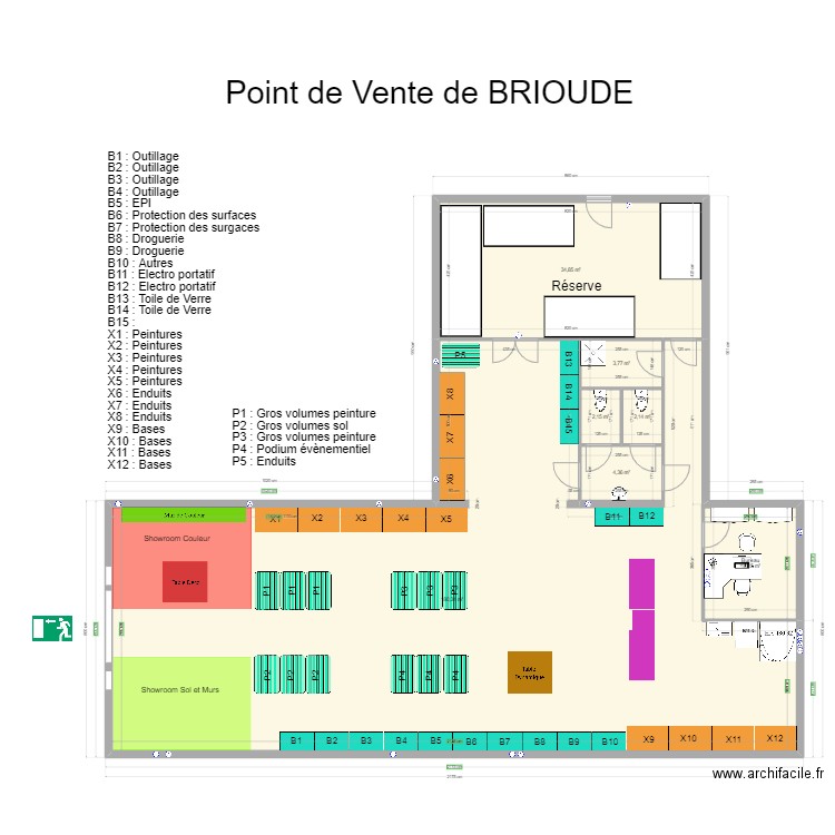 Brioude. Plan de 7 pièces et 238 m2