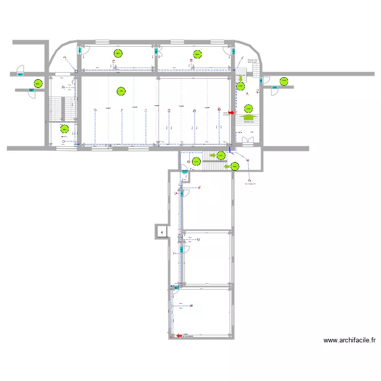 Ecole de La Calamine B&acirc;timent C plus 425 incendie. Plan de 