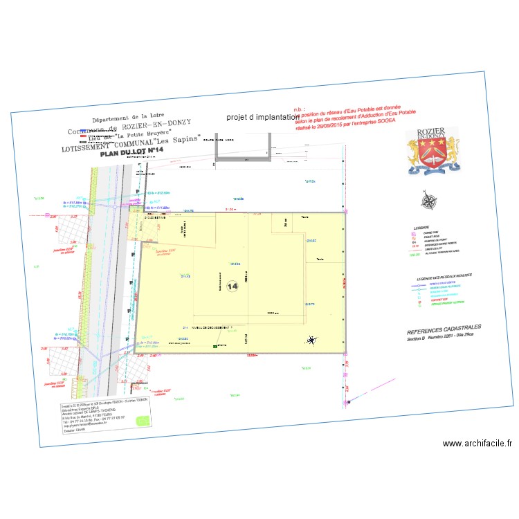 PLAIN PIED ROZIER 03012023 IMPLANTATION   2EME OPTION . Plan de 0 pièce et 0 m2