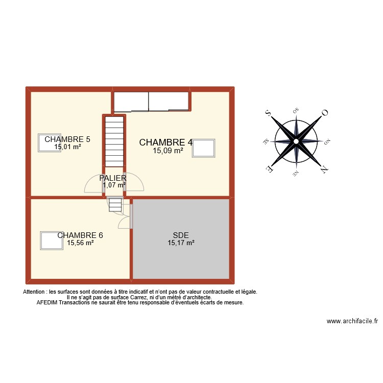 BI 9682 ETAGE 2. Plan de 7 pièces et 70 m2