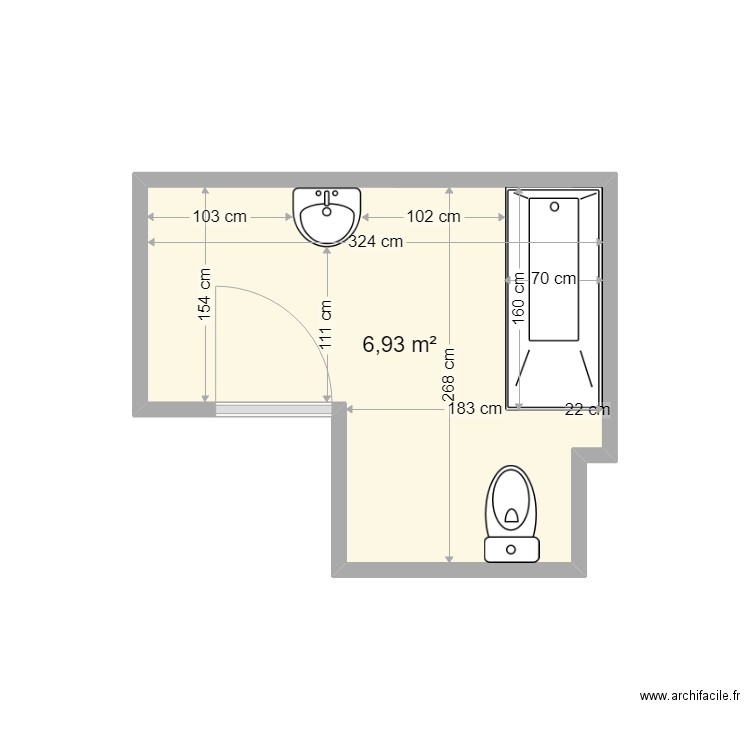 GALLAND AVANT. Plan de 1 pièce et 7 m2