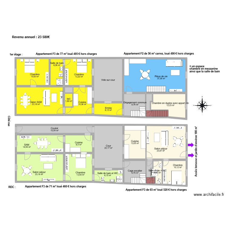 NATALE Immeuble Blainville. Plan de 26 pièces et 322 m2