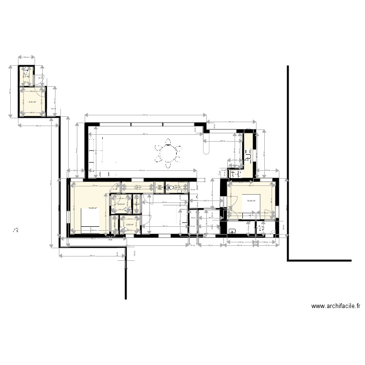 plane. Plan de 0 pièce et 0 m2