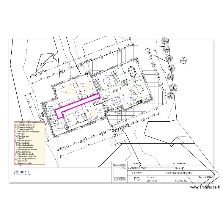 Plan Rdc élec.. Plan de 1 pièce et 16 m2