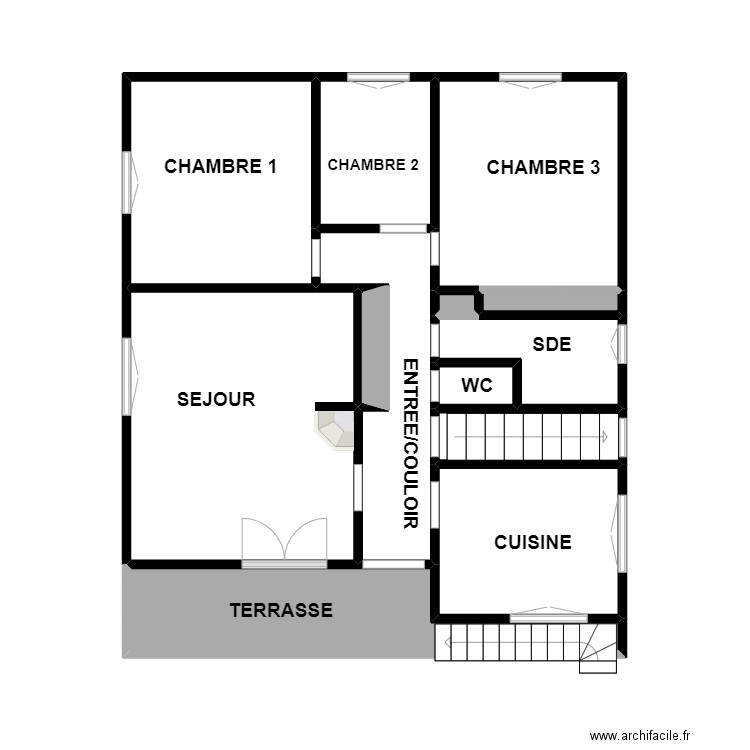 BERNIER 1ER. Plan de 13 pièces et 43 m2