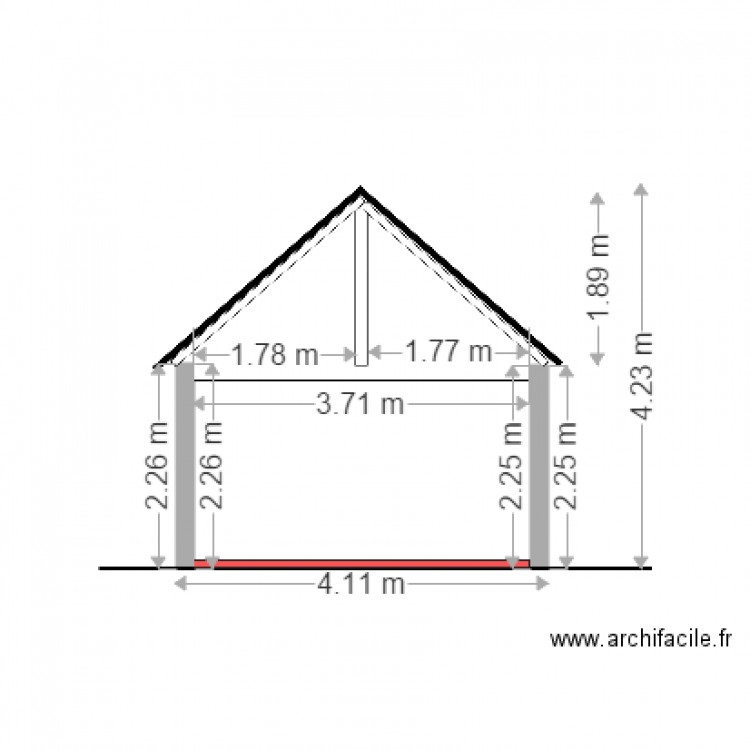 coupe appenti actuel. Plan de 0 pièce et 0 m2