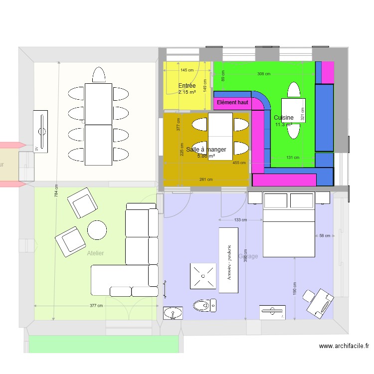 projet cuisine aménagée étage 00. Plan de 0 pièce et 0 m2