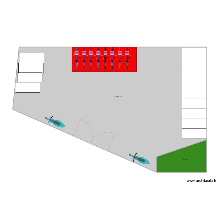 Gaston Tessier . Plan de 2 pièces et 125 m2