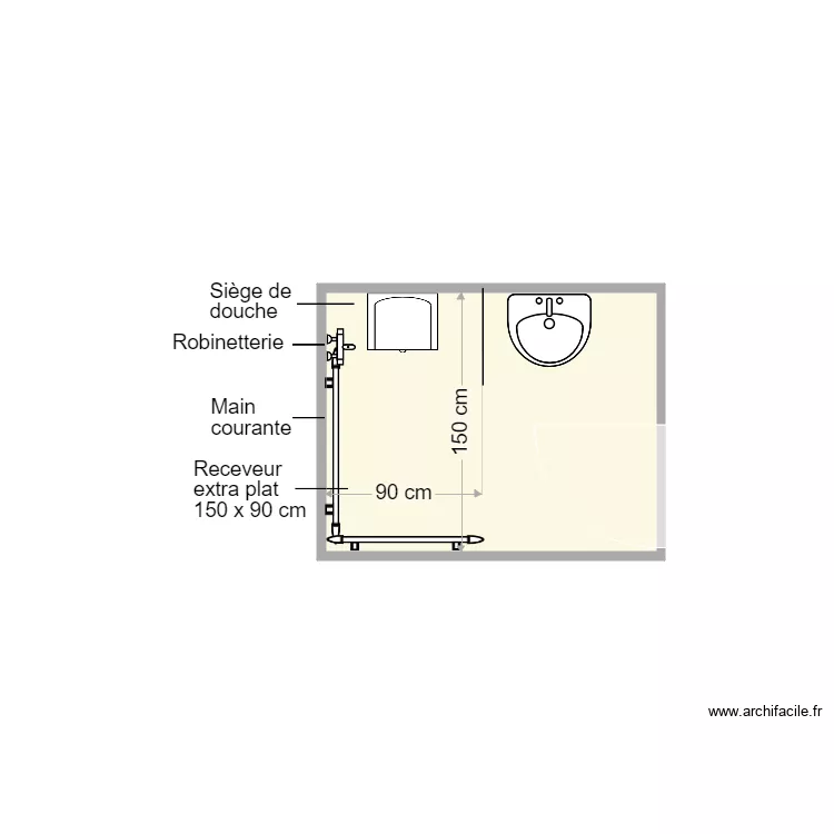 JACQUEMIN SDB projet. Plan de 