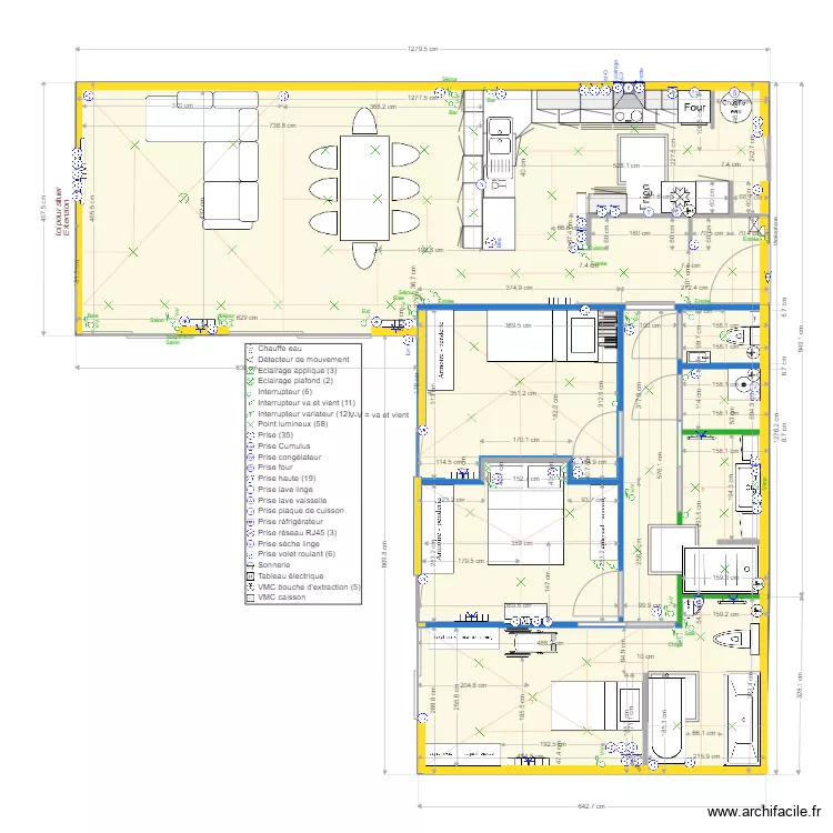 Plan Partie Existante Base Electricit&eacute;. Plan de 