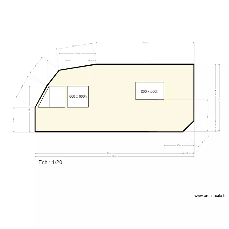 Am&eacute;nagement CampingCar COUPE. Plan de 