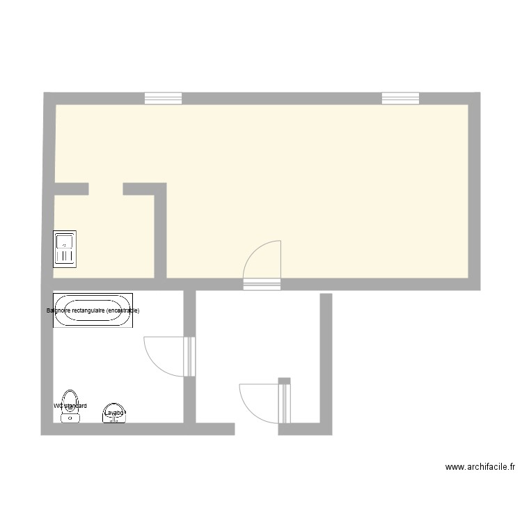 Maison. Plan de 1 pièce et 32 m2