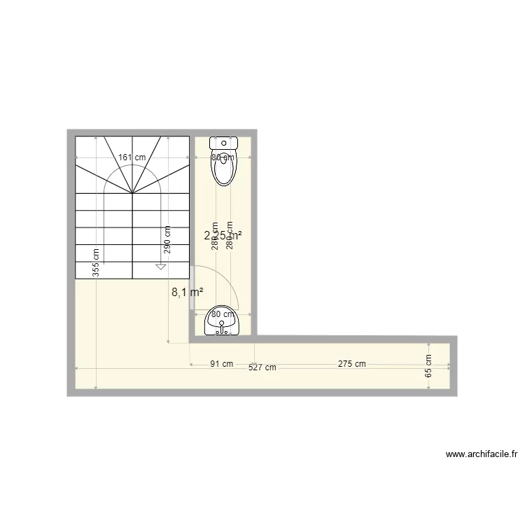WC Dani&egrave;le. Plan de 