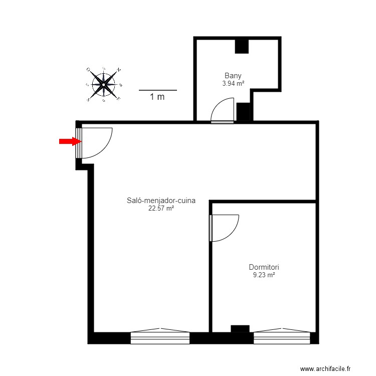 ED ELS AVETS PB 1 ERTS LA MASSANA. Plan de 3 pièces et 36 m2