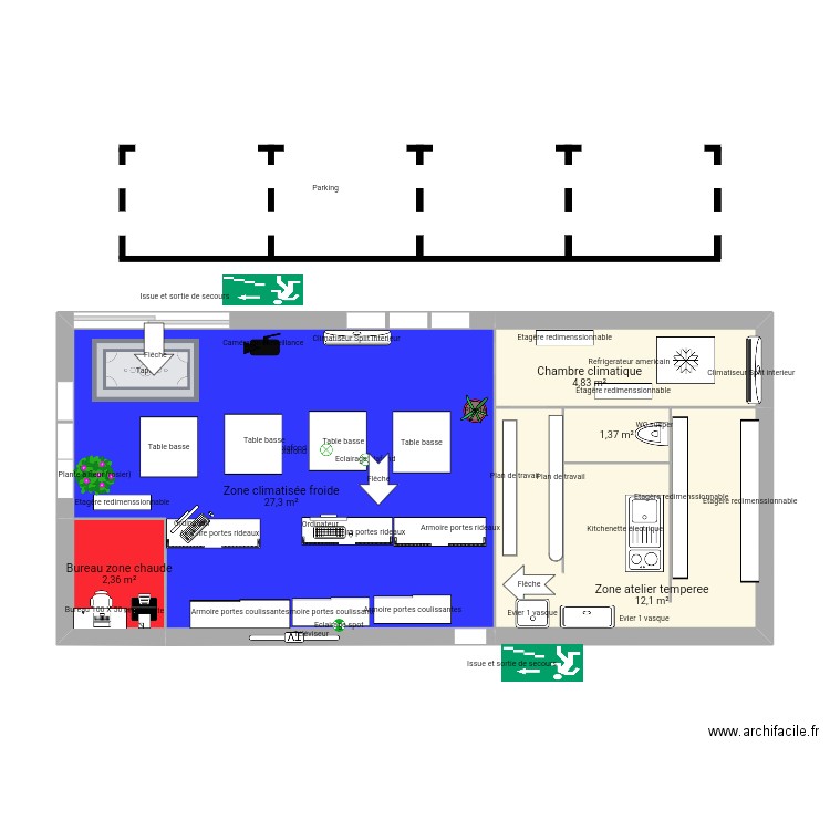 Dossier de vente plan. Plan de 5 pièces et 48 m2