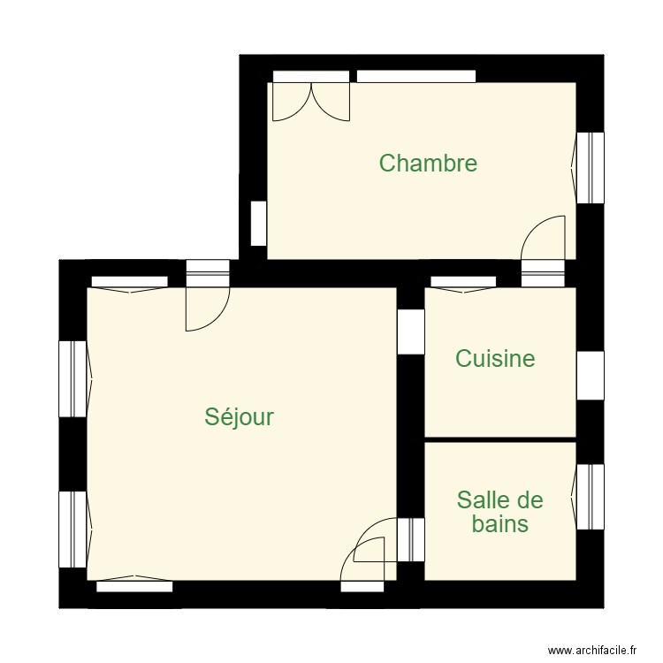 MZLGRAS 1 COUR . Plan de 4 pièces et 63 m2