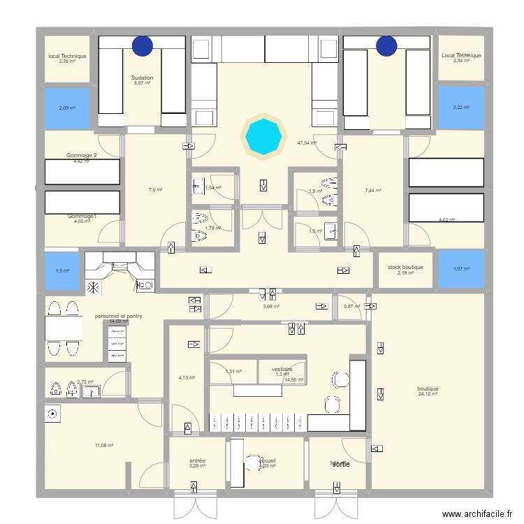 hammam. Plan de 0 pièce et 0 m2
