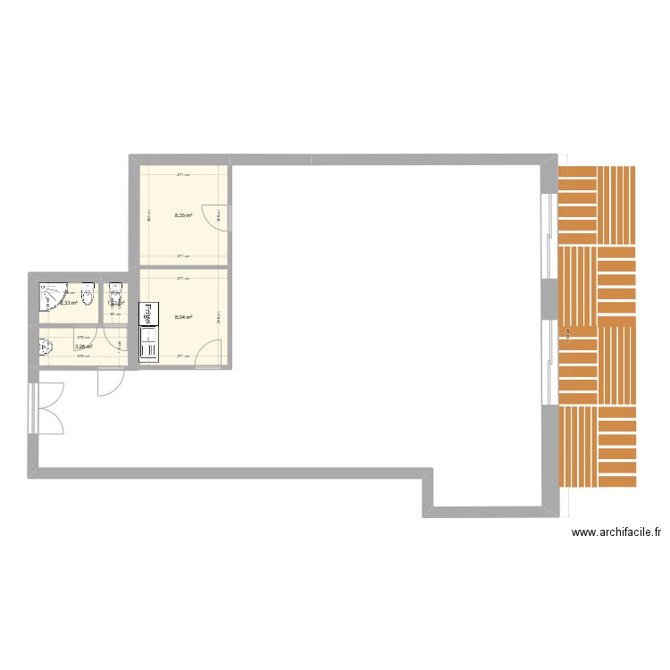 CELLULE I. Plan de 5 pièces et 23 m2