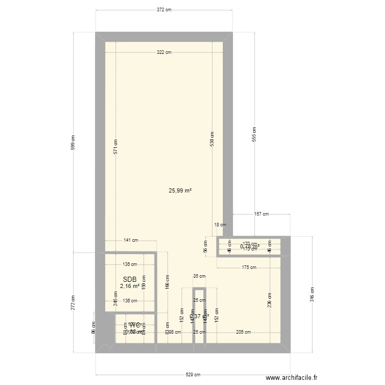 PLAN ROUSSEAU. Plan de 5 pièces et 30 m2