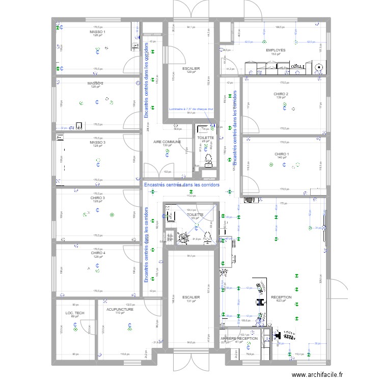 Clinique 18 janvier 2023 ÉLECTRICITÉ 5 mars 2023. Plan de 22 pièces et 224 m2