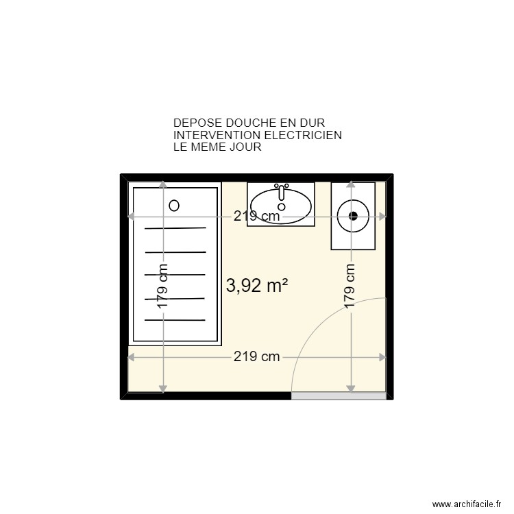 COPIN MARIE JOSE. Plan de 1 pièce et 4 m2