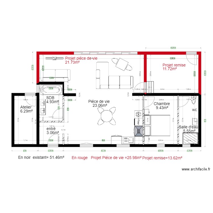 chalet 21 jean charles. Plan de 5 pièces et 86 m2