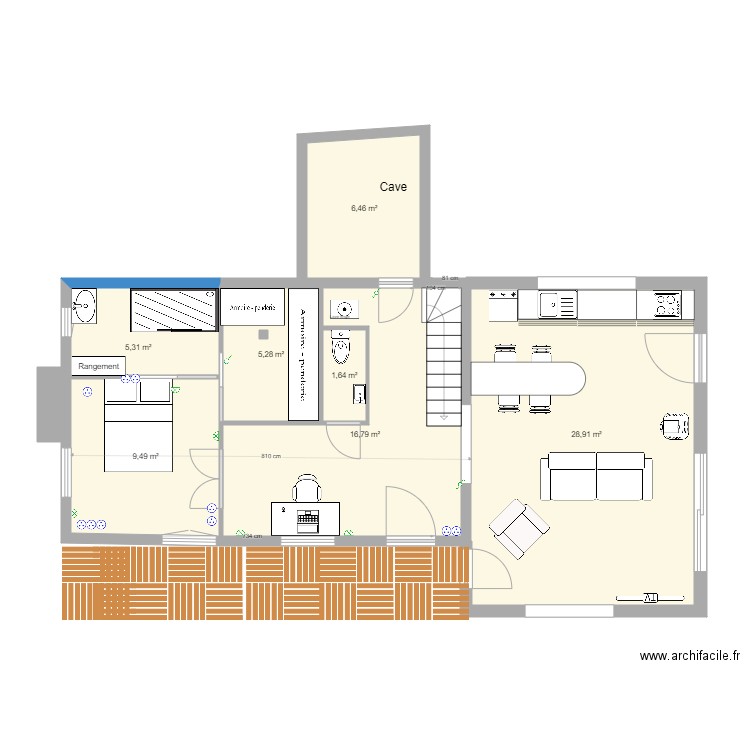 Mauzun avec extension 4 - Plan 14 pièces 111 m2 dessiné par Jip43