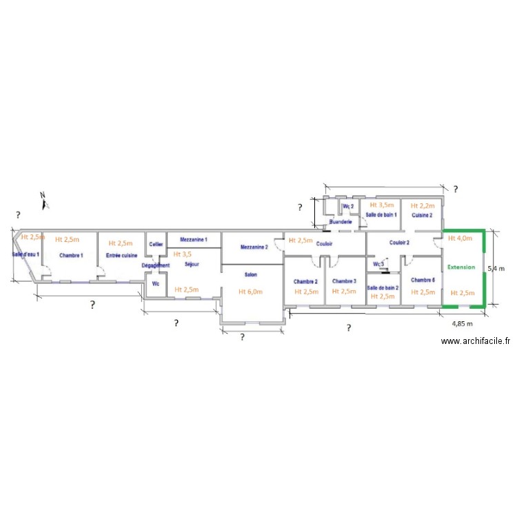Maison Droue totale. Plan de 0 pièce et 0 m2